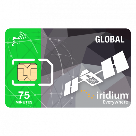 Iridium Satellite Phone Global Prepaid SIM Card - 75 Minutes (Valid 30 Days)
